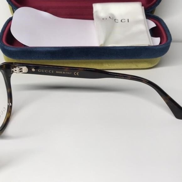 New Authentic Gucci GG0827O 002 Havana Round Eyeglasses - Picture 4 of 14